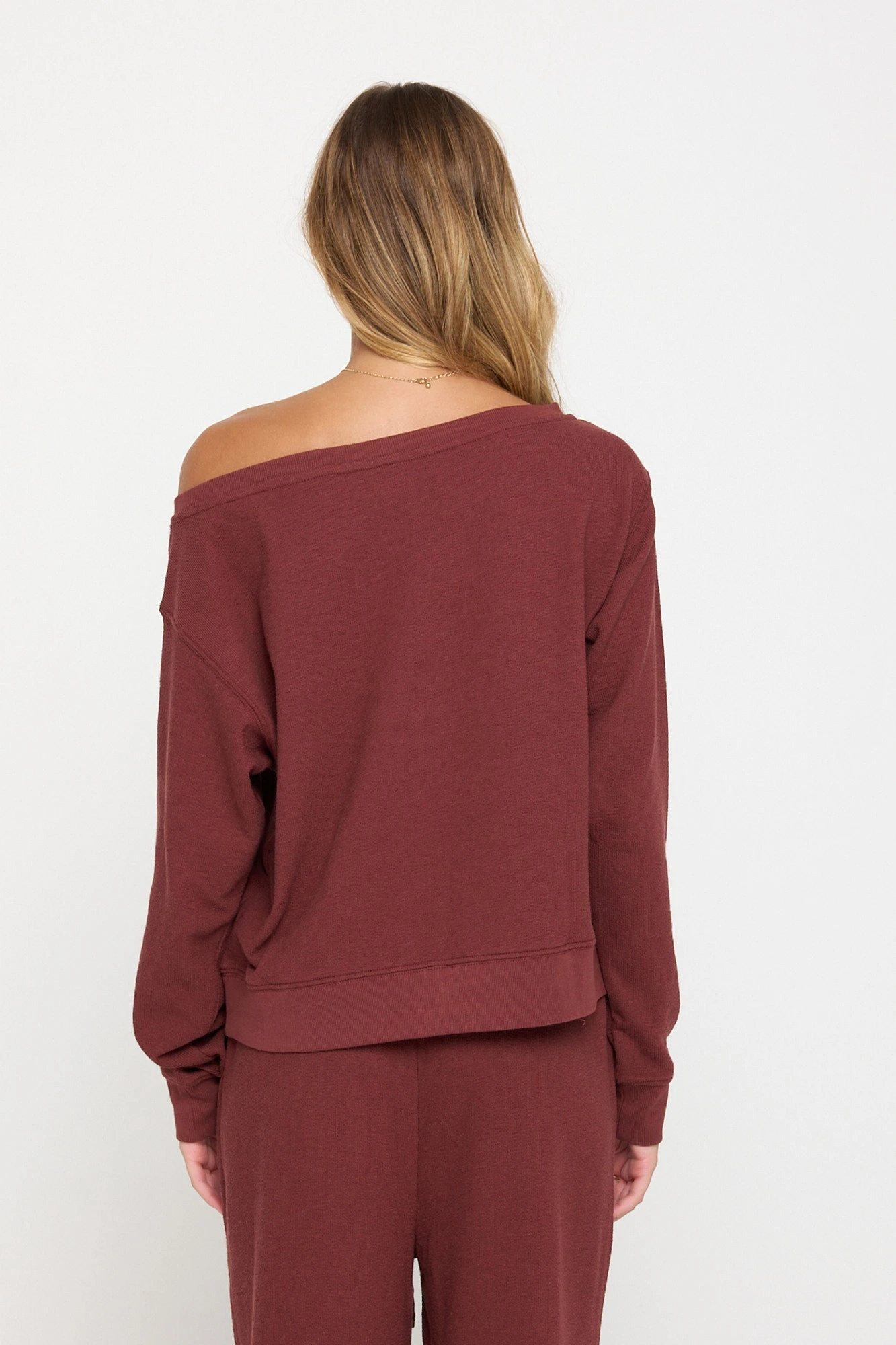 Spiritual Gangster Slub Rib Vida Off Shoulder Pullover - Image 2